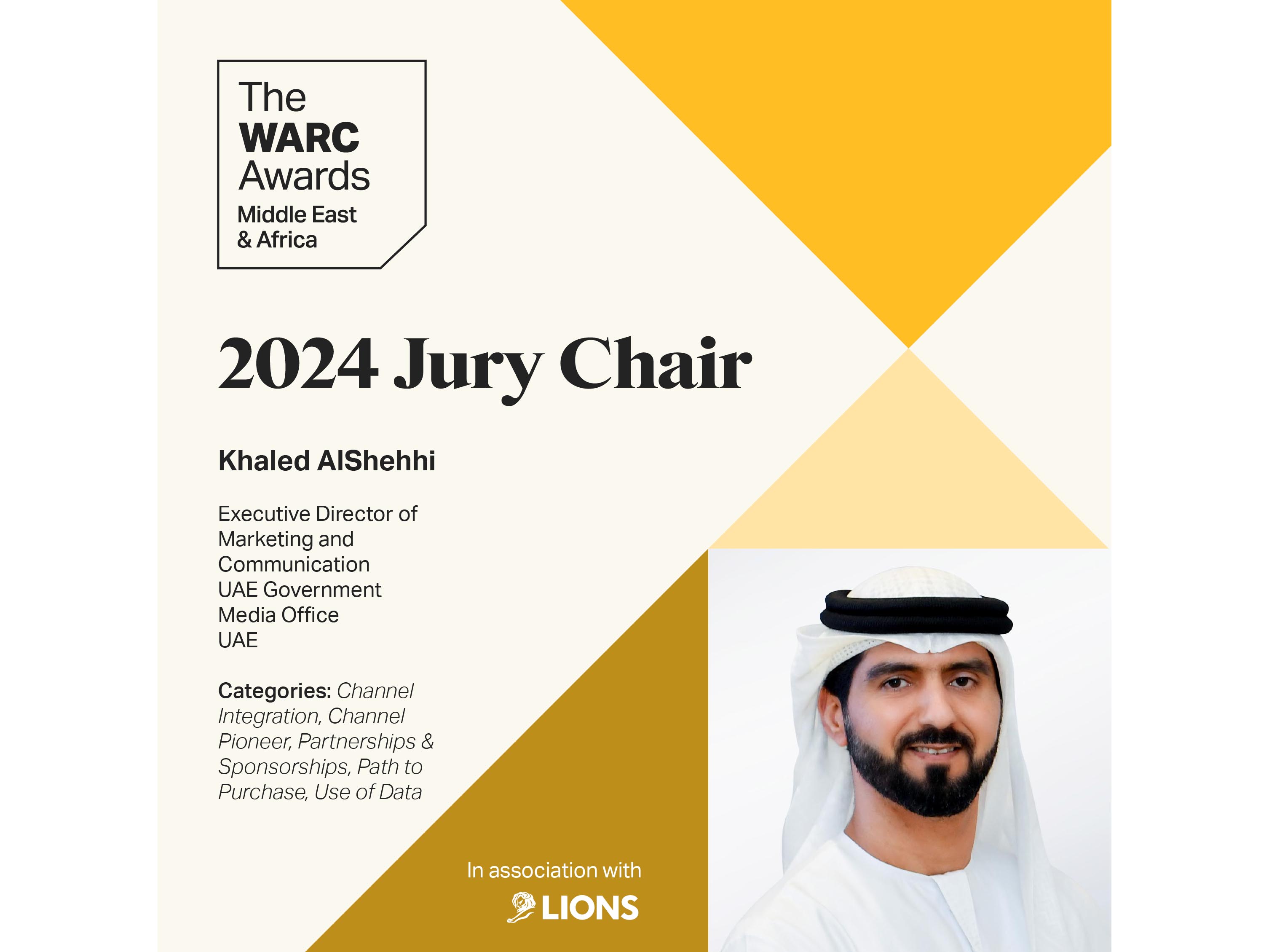 Khaled Al Shehhi of UAE Government Media Office named jury chair for The WARC Awards 2024 Image