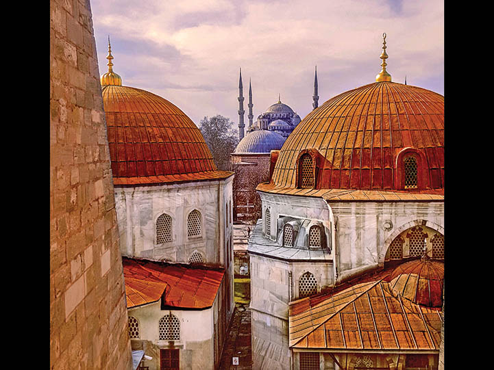 Blue Mosque as seen from Aya Sophia 2nd floor Blue Mosque as seen from Aya Sophia 2nd floor
