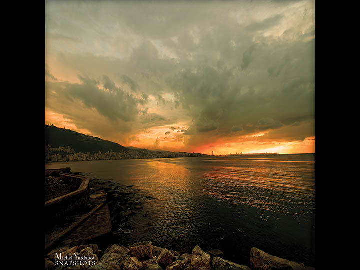 A lovely sunset over Jounieh and Beirut as seen from Maameltein A lovely sunset over Jounieh and Beirut as seen from Maameltein